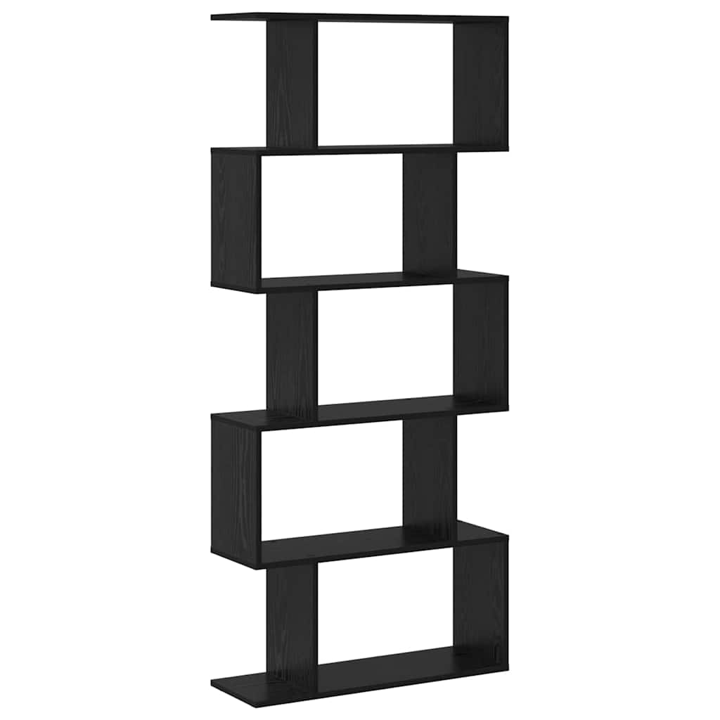vidaXL Βιβλιοθήκη Μαύρη Οξυά 70 x 24 x 161 εκ. Επεξεργασμένο ξύλο