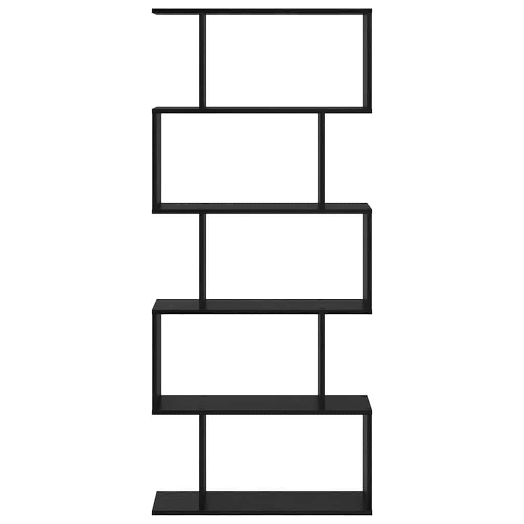 vidaXL Βιβλιοθήκη Μαύρη Οξυά 70 x 24 x 161 εκ. Επεξεργασμένο ξύλο