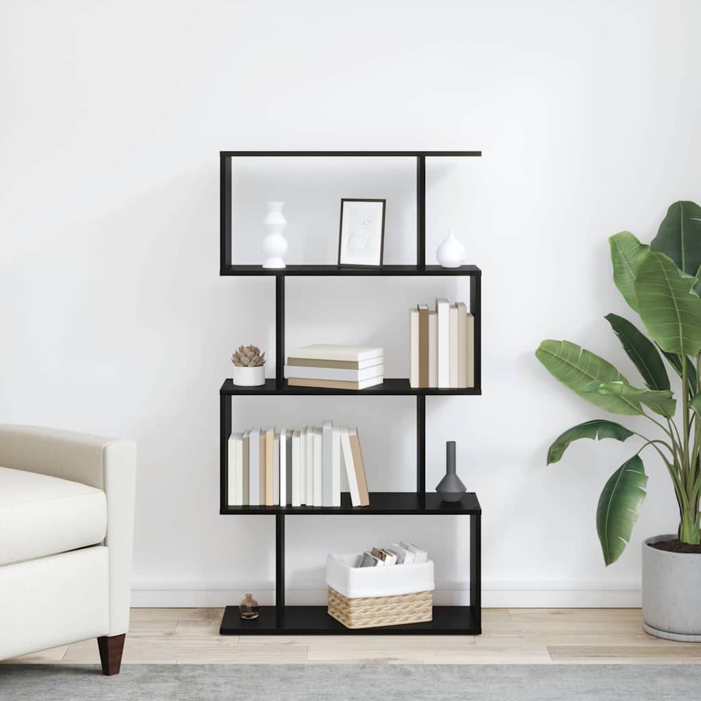 vidaXL Βιβλιοθήκη Μαύρη Οξυά 70 x 24 x 129 εκ. Επεξεργασμένο ξύλο