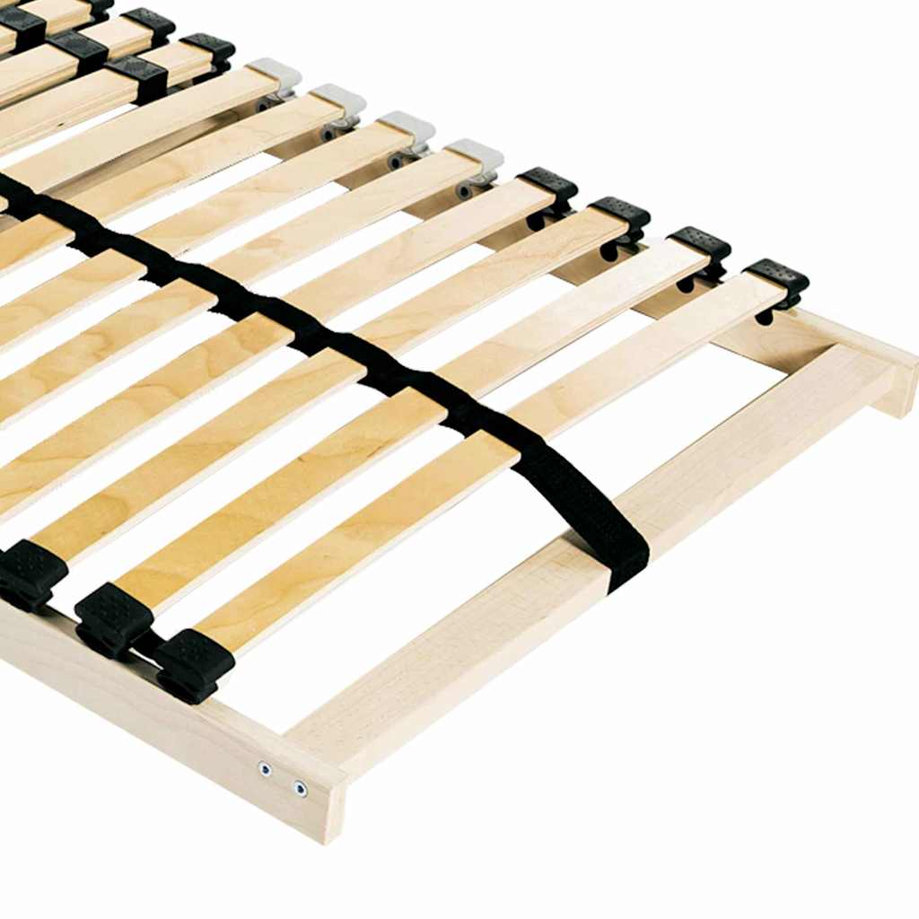 vidaXL Βάση κρεβατιού με λάμες Καφέ 140 x 190 cm Στερεό ξύλο οξιάς
