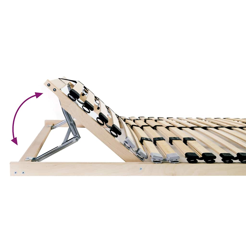 vidaXL Βάση κρεβατιού με λάμες Καφέ 100 x 190 cm Στερεό ξύλο οξιάς