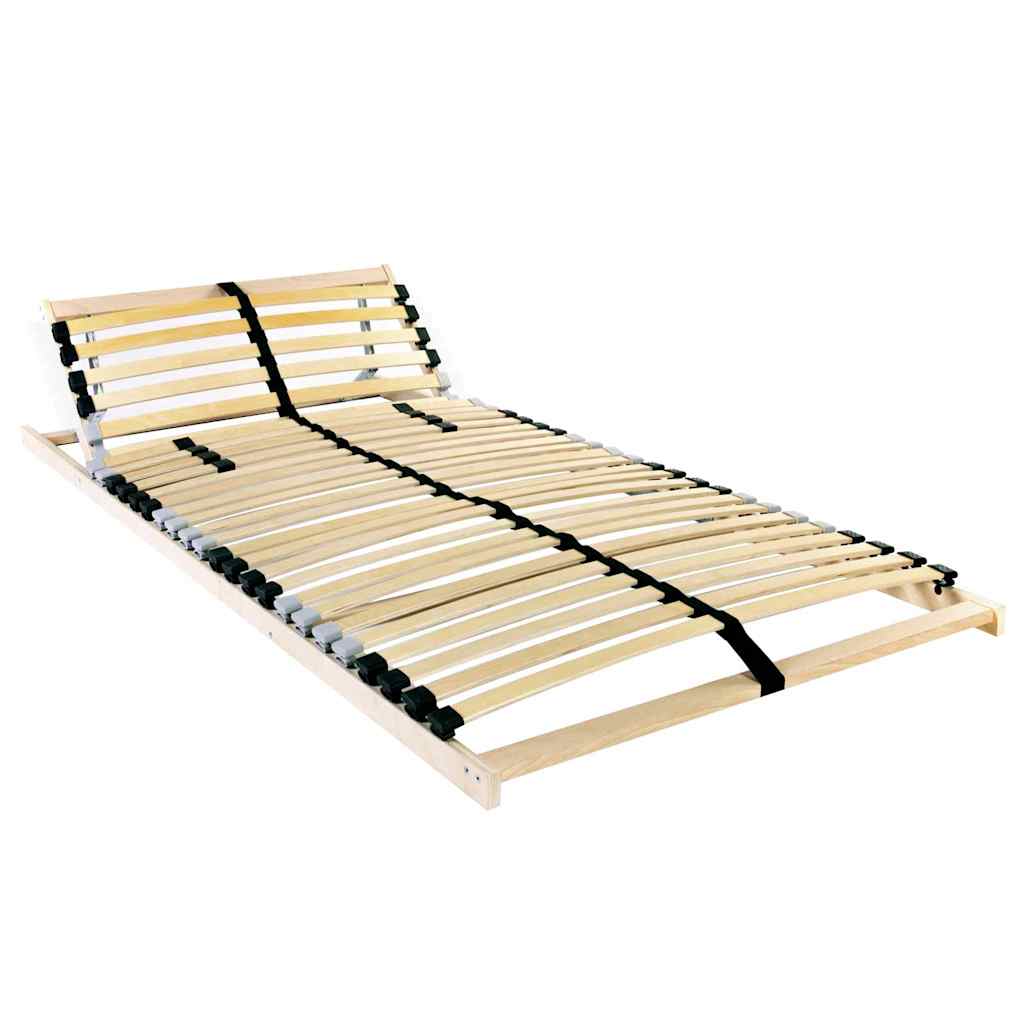 vidaXL Βάση κρεβατιού με λάμες Καφέ 100 x 190 cm Στερεό ξύλο οξιάς
