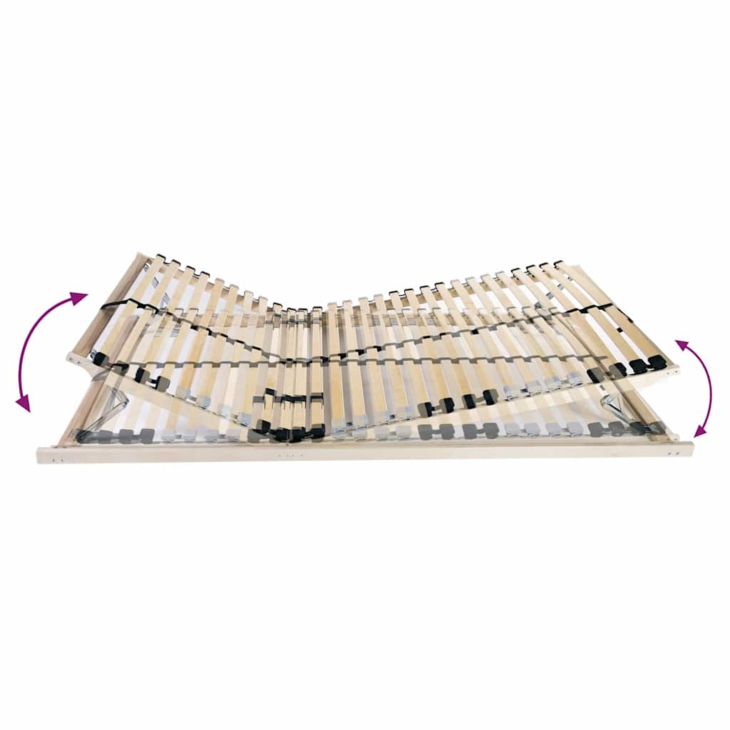 vidaXL Βάση κρεβατιού με λάμες Καφέ 70 x 190 cm Στερεό ξύλο οξιάς