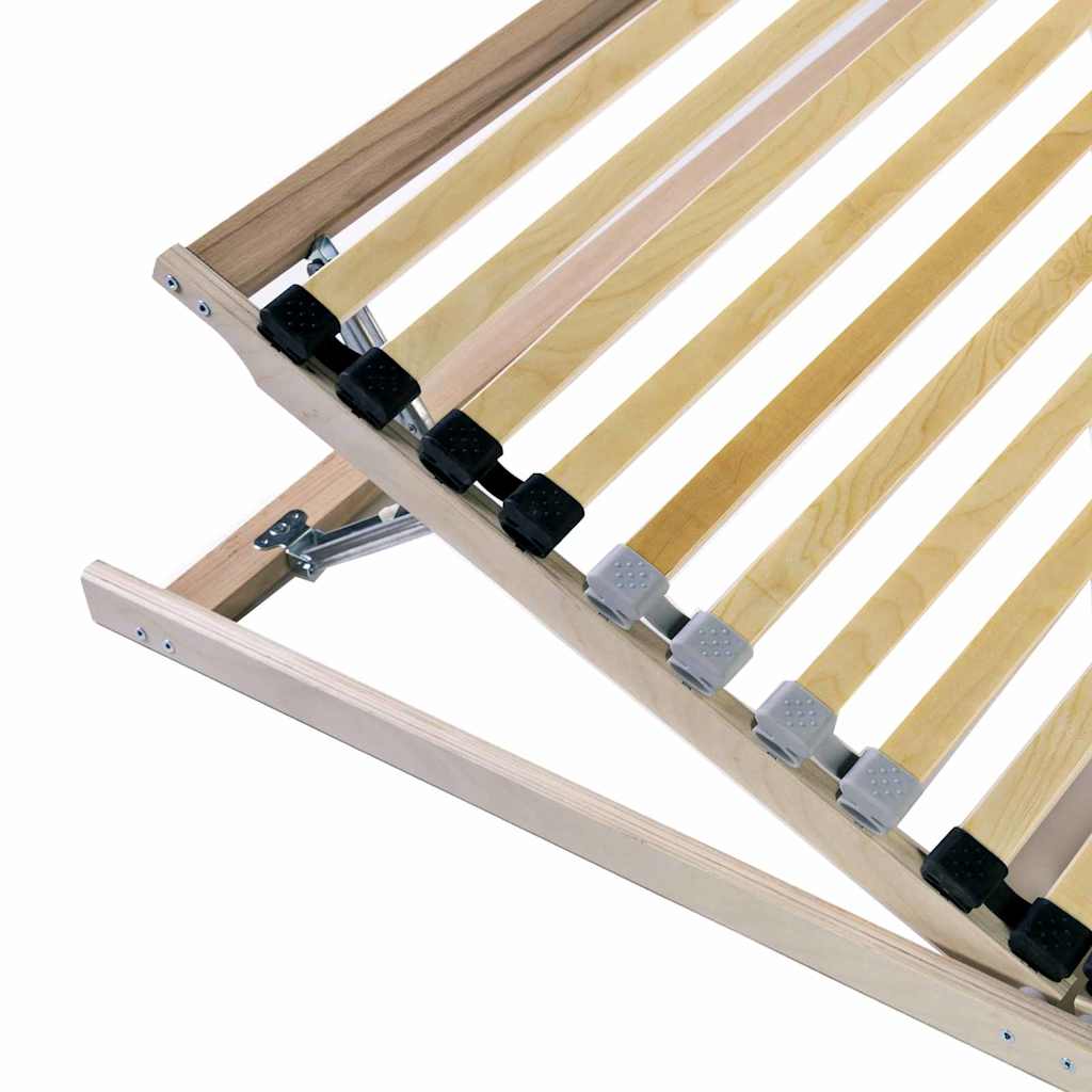 vidaXL Βάση κρεβατιού με λάμες Καφέ 80 x 190 cm Στερεό ξύλο οξιάς