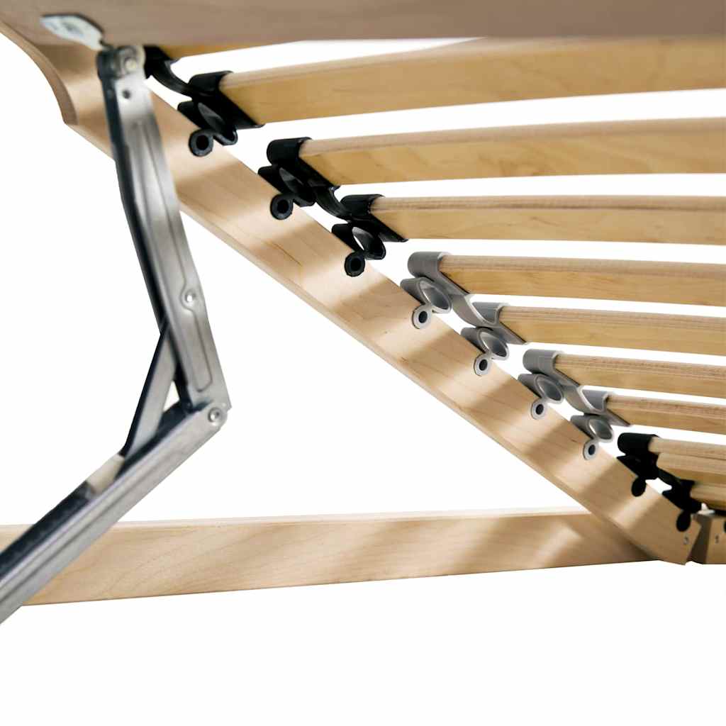 vidaXL Βάση κρεβατιού με λάμες Καφέ 80 x 190 cm Στερεό ξύλο οξιάς