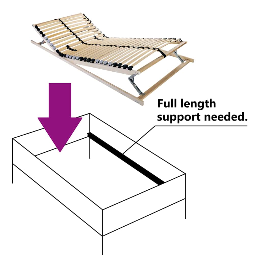 vidaXL Βάση κρεβατιού με λάμες Καφέ 90 x 190 cm Στερεό ξύλο οξιάς