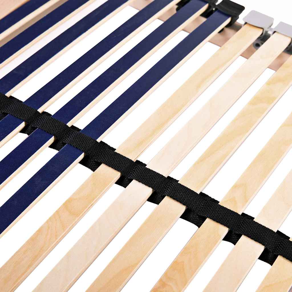 vidaXL Βάση κρεβατιού με λάμες Καφέ 90 x 190 cm Στερεό Ξύλο Μηλιάς