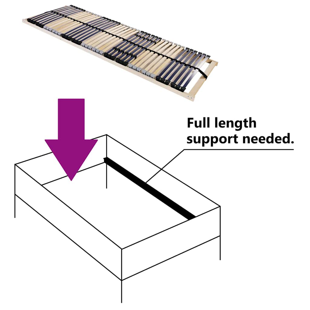 vidaXL Βάση κρεβατιού με λάμες Καφέ 90 x 190 cm Στερεό Ξύλο Μηλιάς