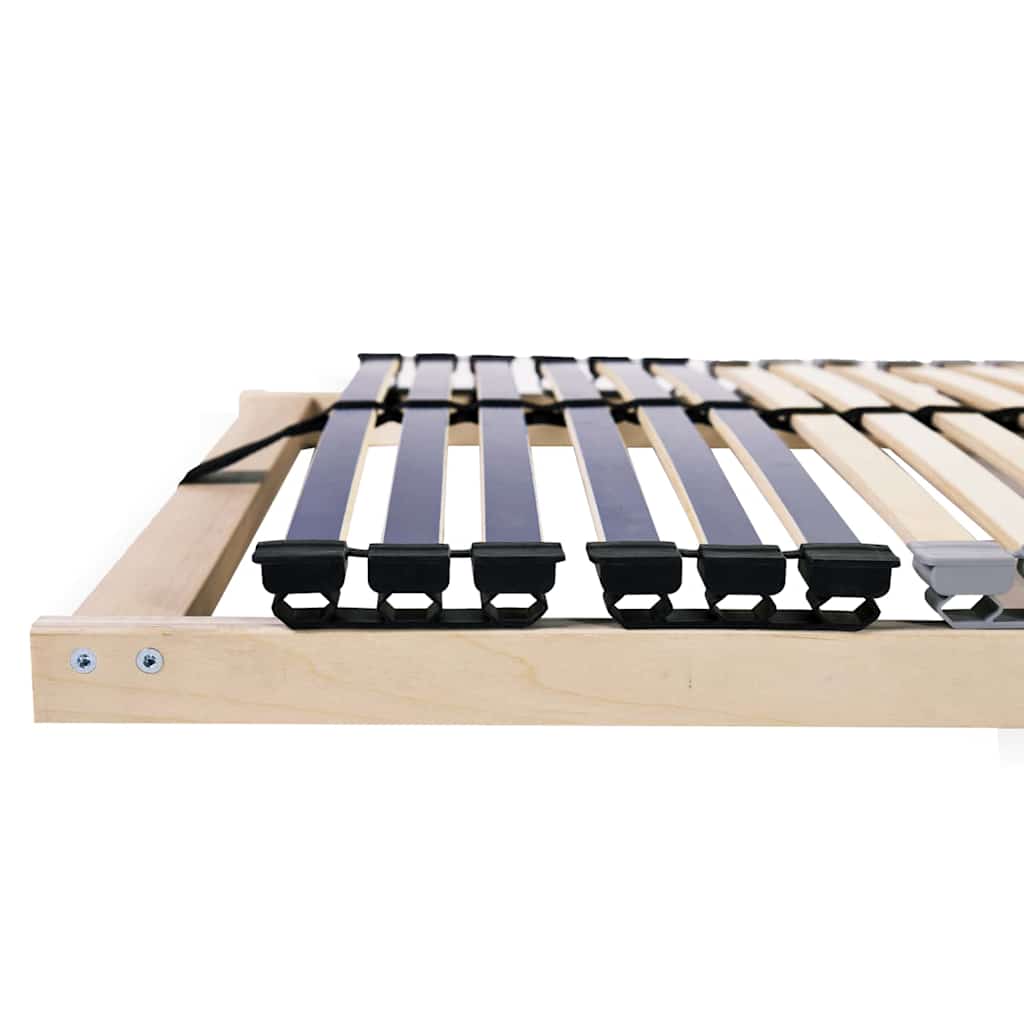 vidaXL Βάση κρεβατιού με λάμες Καφέ 140 x 190 cm Στερεό ξύλο οξιάς