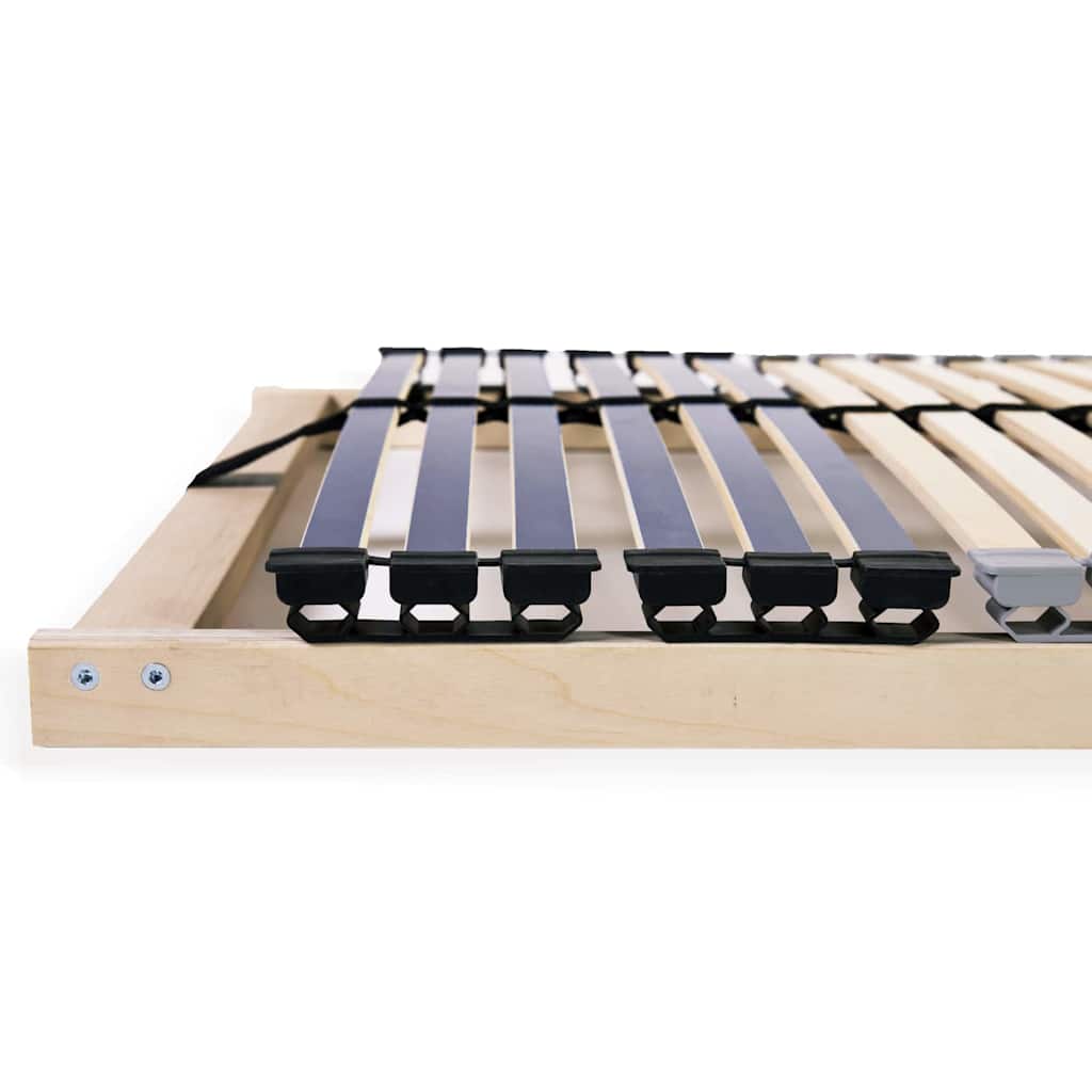 vidaXL Βάση κρεβατιού με λάμες Καφέ 140 x 190 cm Στερεό ξύλο οξιάς