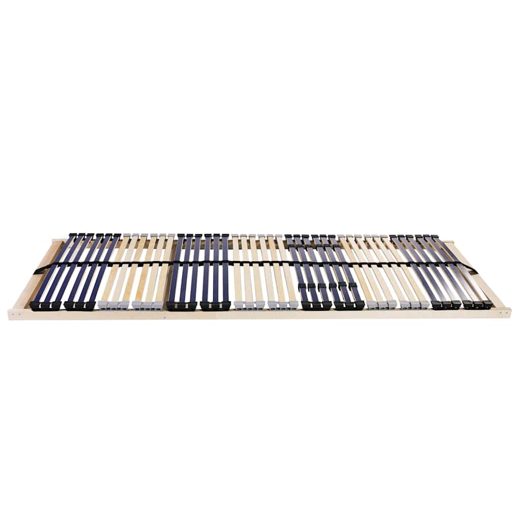 vidaXL Βάση κρεβατιού με λάμες Καφέ 140 x 190 cm Στερεό ξύλο οξιάς