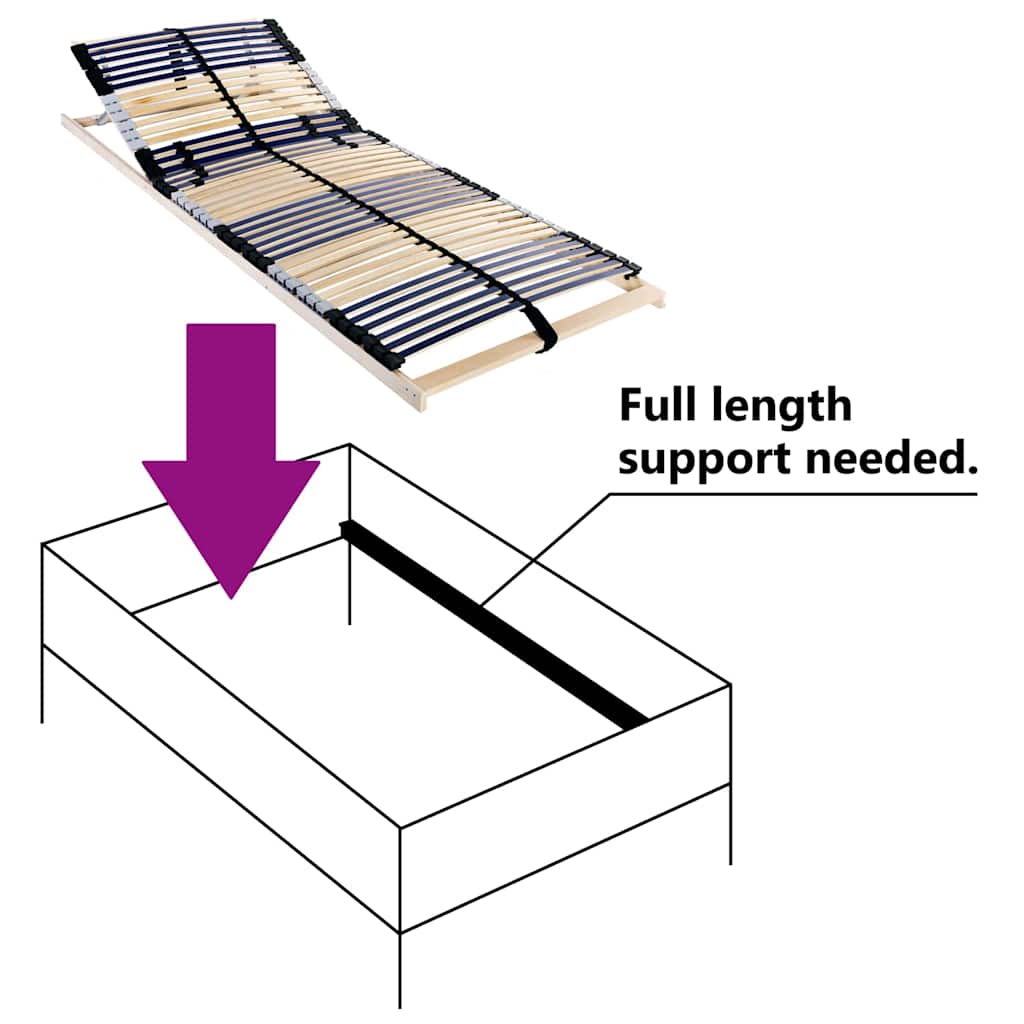 vidaXL Βάση κρεβατιού με λάμες Καφέ 90 x 190 cm Στερεό ξύλο οξιάς