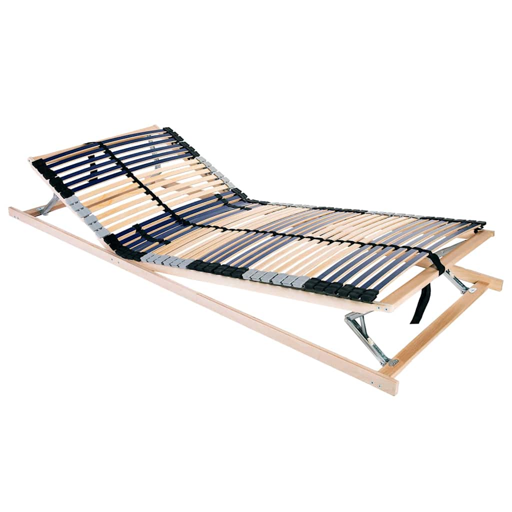 vidaXL Βάση κρεβατιού με λάμες Καφέ 80 x 190 cm Στερεό ξύλο οξιάς