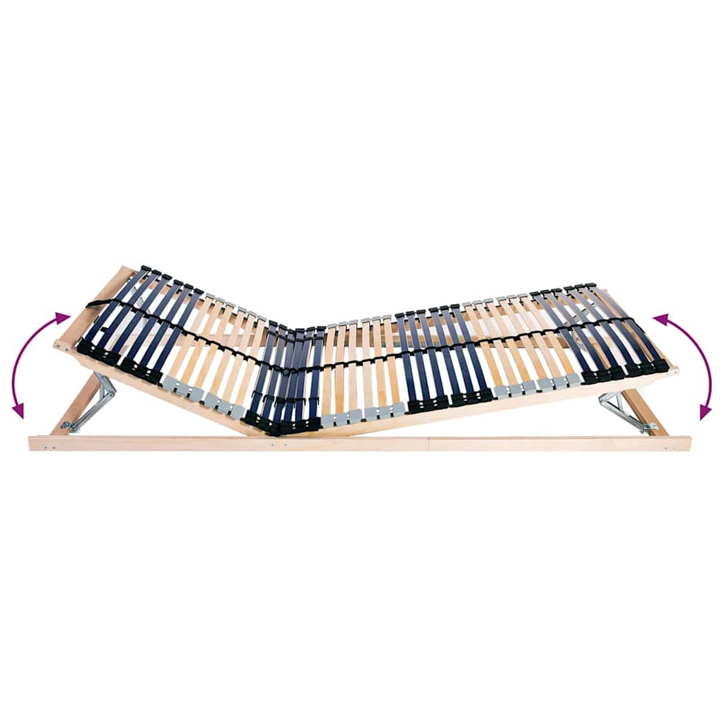 vidaXL Βάση κρεβατιού με λάμες Καφέ 80 x 190 cm Στερεό ξύλο οξιάς