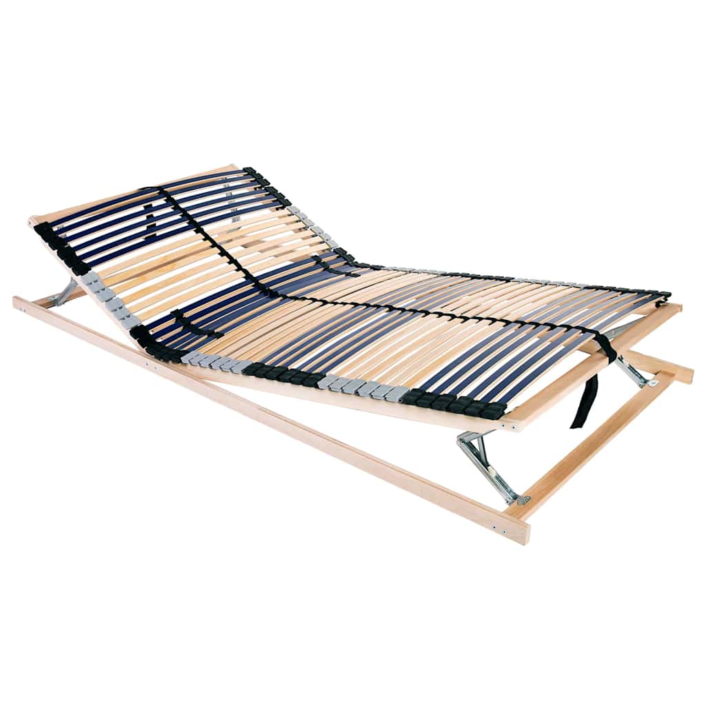 vidaXL Βάση κρεβατιού με λάμες Καφέ 100 x 190 cm Στερεό ξύλο οξιάς
