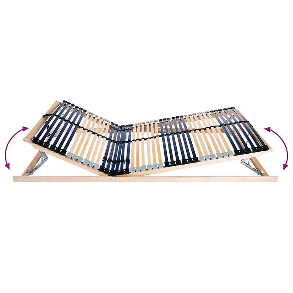 vidaXL Βάση κρεβατιού με λάμες Καφέ 140 x 190 cm Στερεό ξύλο οξιάς