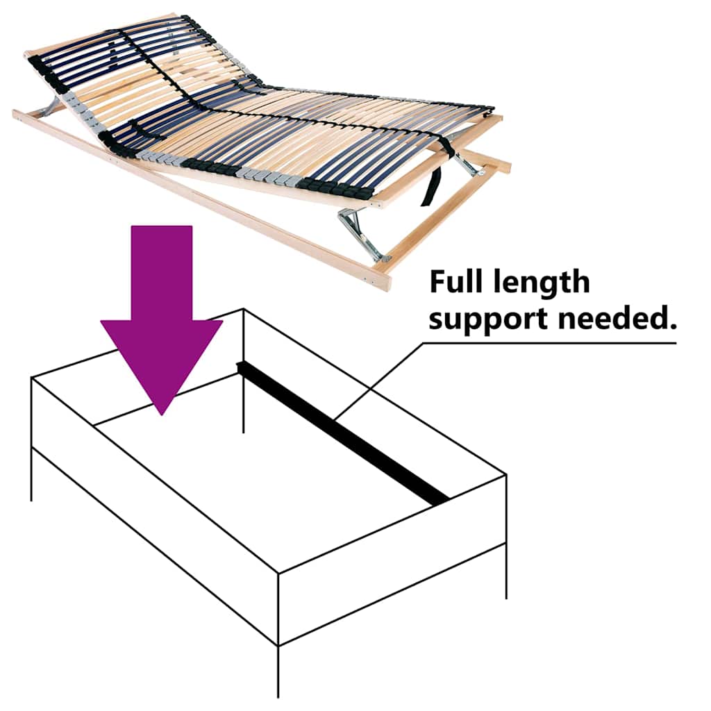 vidaXL Βάση κρεβατιού με λάμες Καφέ 140 x 190 cm Στερεό ξύλο οξιάς