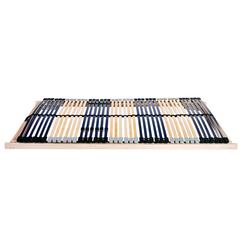 vidaXL Βάση κρεβατιού με λάμες Καφέ 140 x 190 cm Στερεό ξύλο οξιάς
