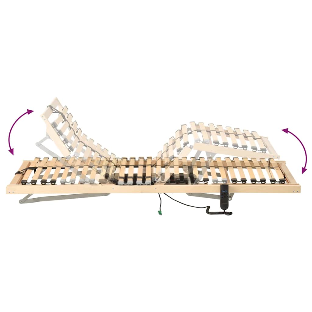 vidaXL Βάση κρεβατιού με λάμες Καφέ 80 x 190 cm Στερεό ξύλο οξιάς