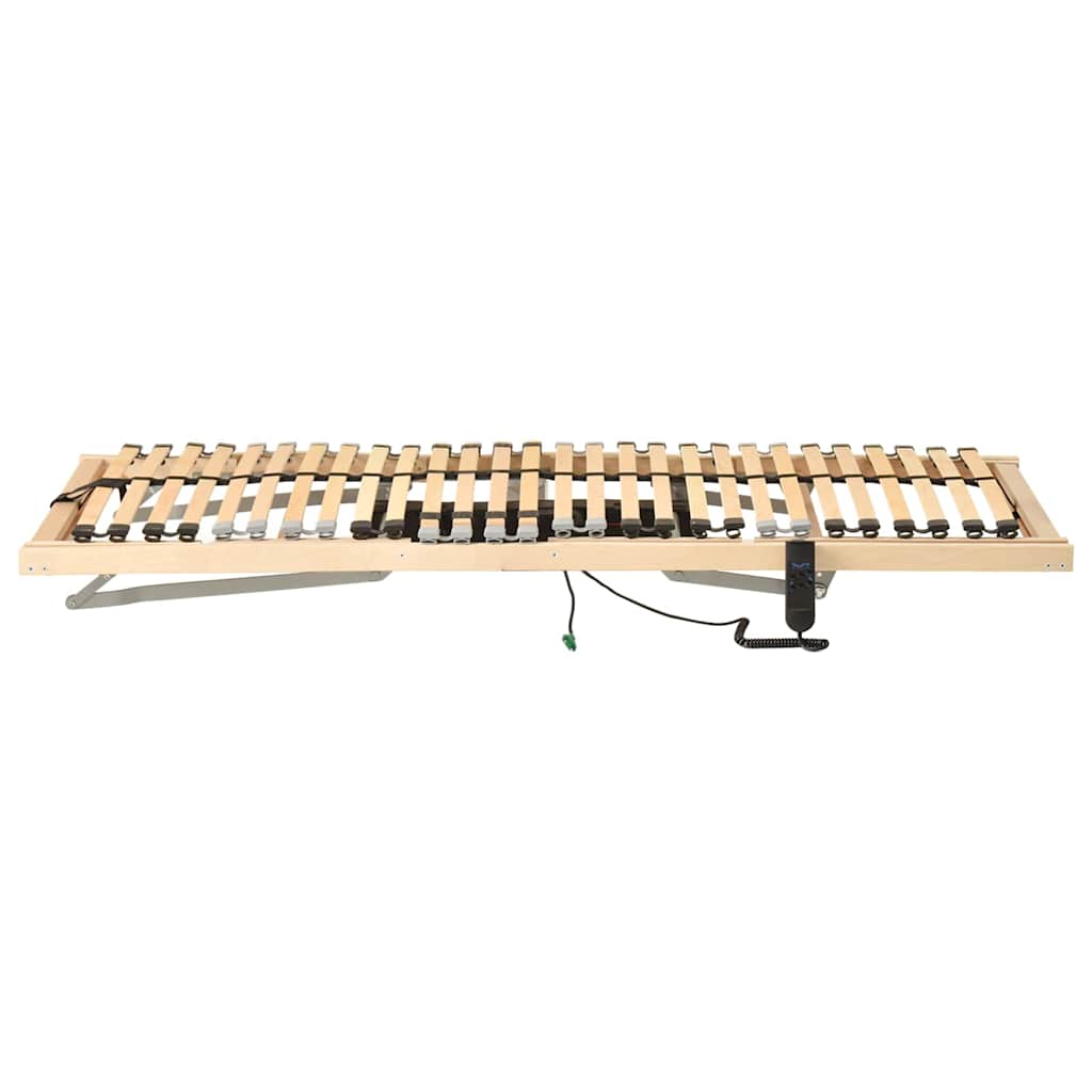 vidaXL Βάση κρεβατιού με λάμες Καφέ 80 x 190 cm Στερεό ξύλο οξιάς