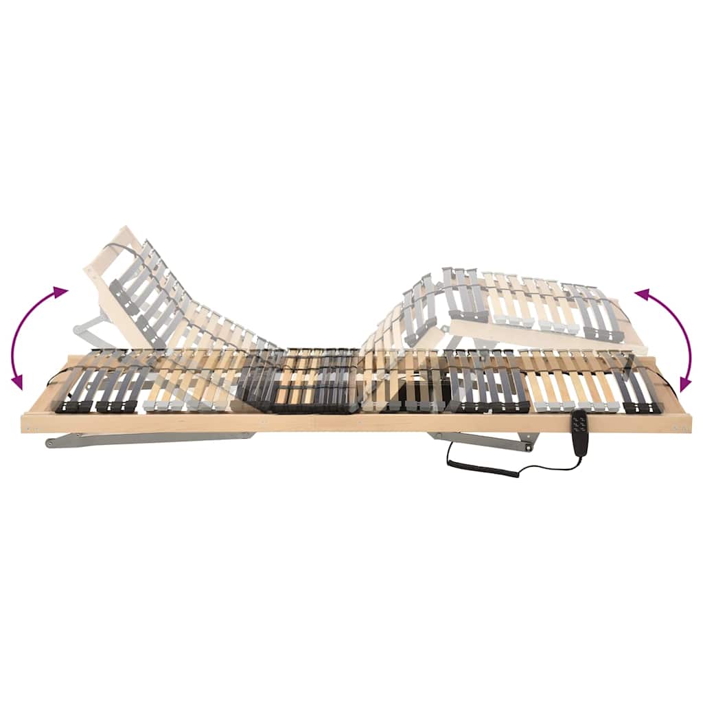 vidaXL Βάση κρεβατιού με λάμες Καφέ 80 x 190 cm Στερεό ξύλο οξιάς