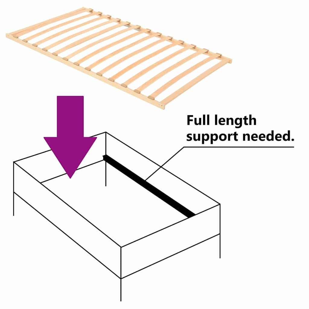vidaXL Βάση κρεβατιού με λάμες Καφέ 120 x 190 cm Στερεό ξύλο οξιάς