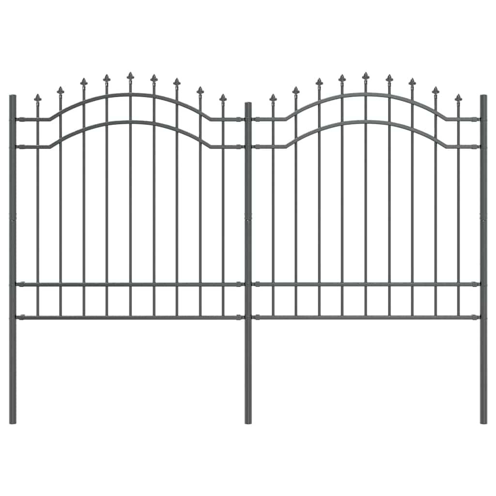 vidaXL Φράχτης Κήπου Γκρι 165 cm Ατσάλι με Επικάλυψη Πούδρας