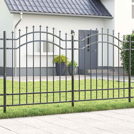 vidaXL Φράχτης Κήπου Γκρι 215 cm Ατσάλι με Επικάλυψη Πούδρας