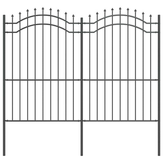 vidaXL Φράχτης Κήπου Γκρι 215 cm Ατσάλι με Επικάλυψη Πούδρας