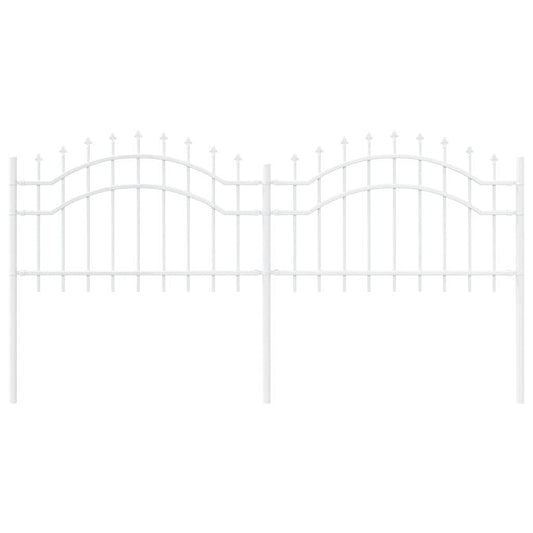 vidaXL Φράχτης Κήπου Λευκό 115 cm Ατσάλι με Επικάλυψη Πούδρας