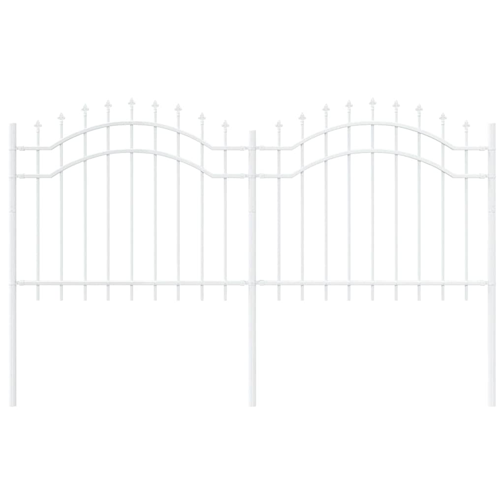 vidaXL Φράχτης Κήπου Λευκό 140 cm Ατσάλι με Επικάλυψη Πούδρας