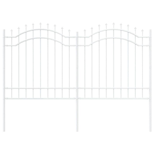 vidaXL Φράχτης Κήπου Λευκό 165 cm Ατσάλι με Επικάλυψη Πούδρας