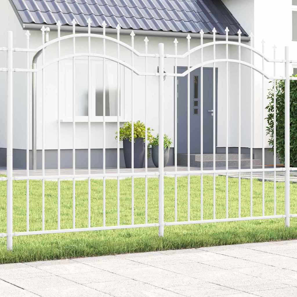 vidaXL Φράχτης Κήπου Λευκό 190 cm Ατσάλι με Επικάλυψη Πούδρας