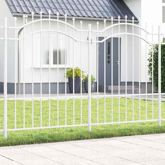 vidaXL Φράχτης Κήπου Λευκό 190 cm Ατσάλι με Επικάλυψη Πούδρας