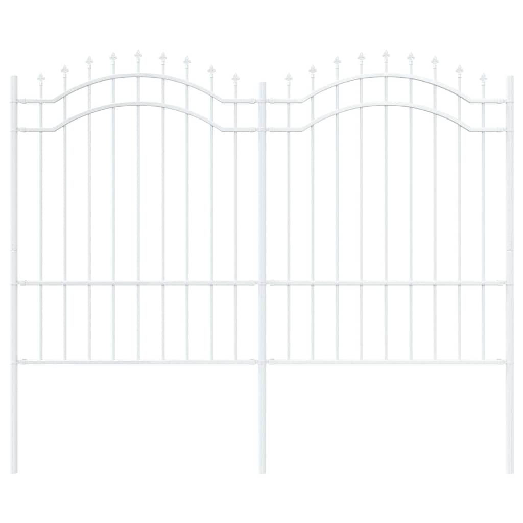 vidaXL Φράχτης Κήπου Λευκό 190 cm Ατσάλι με Επικάλυψη Πούδρας