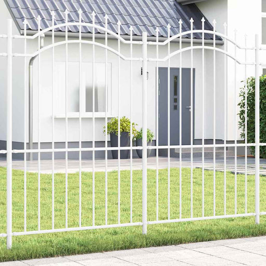 vidaXL Φράχτης Κήπου Λευκό 215 cm Ατσάλι με Επικάλυψη Πούδρας