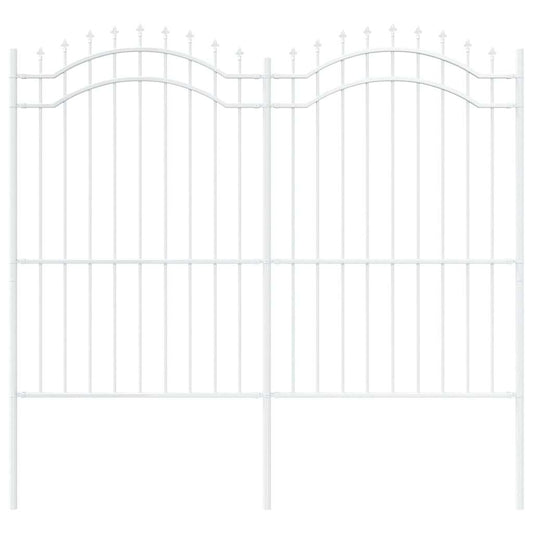 vidaXL Φράχτης Κήπου Λευκό 240 x 215 cm Ατσάλι με Επικάλυψη Πούδρας