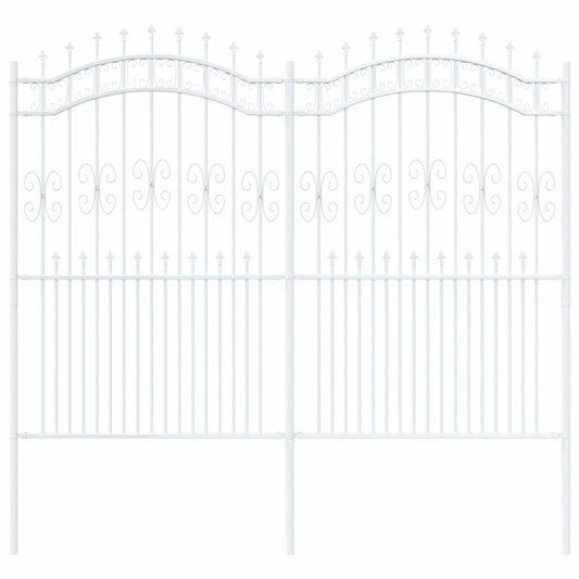 vidaXL Φράχτης Κήπου Λευκό 240 x 228 εκ Ατσάλι με Επικάλυψη Πούδρας