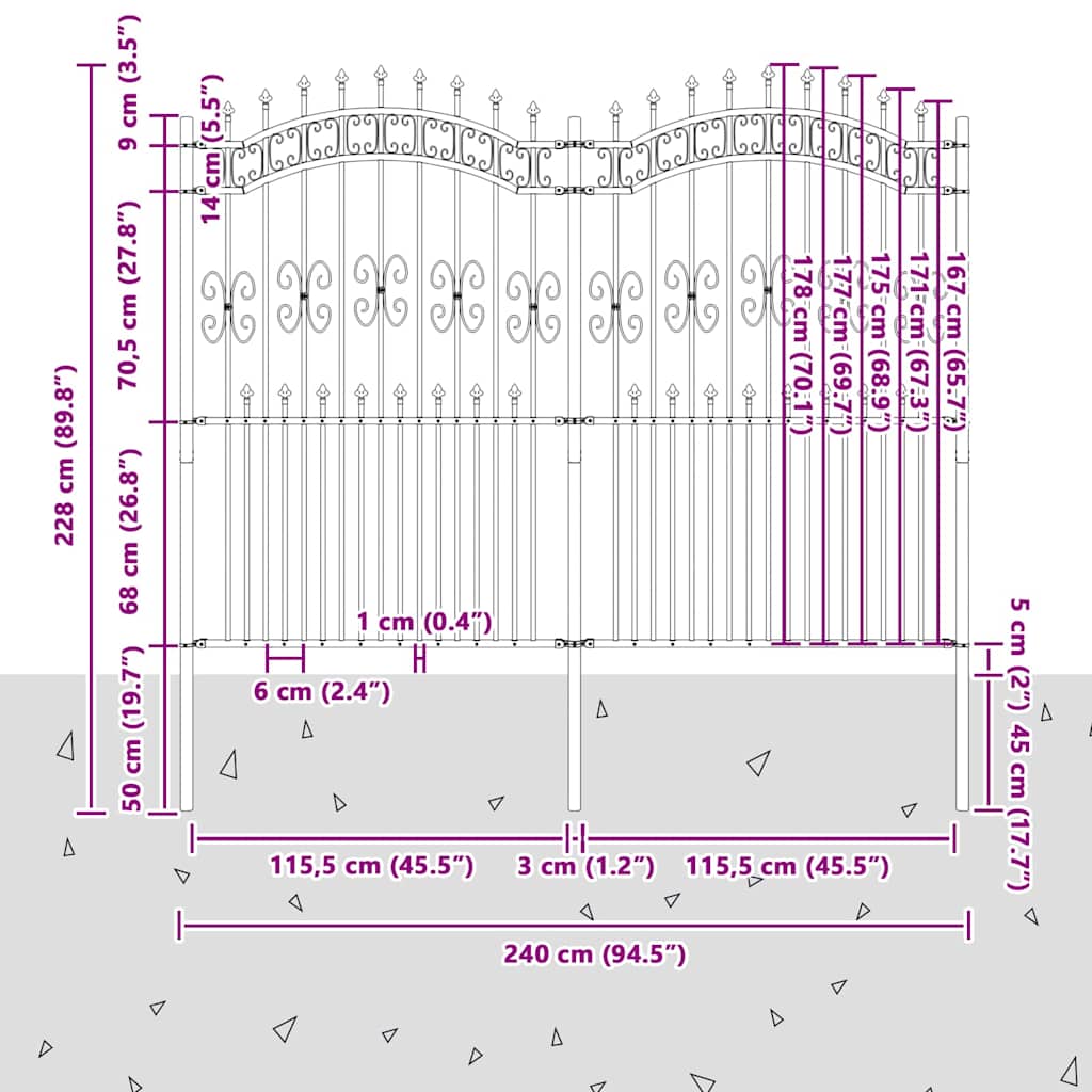 vidaXL Φράχτης Κήπου KAMPEN 240 x 228 εκ Mesh Λευκό