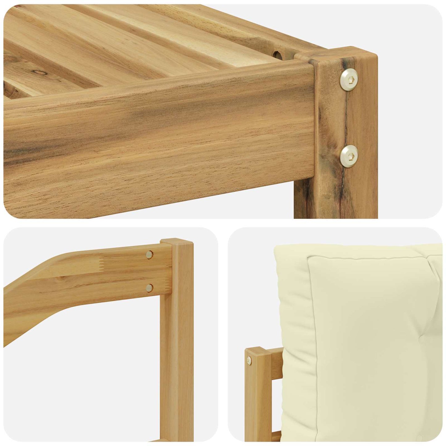 vidaXL Σειρά Καναπέ Εξωτερικού 4 τμχ. Λευκό και Κρεμ