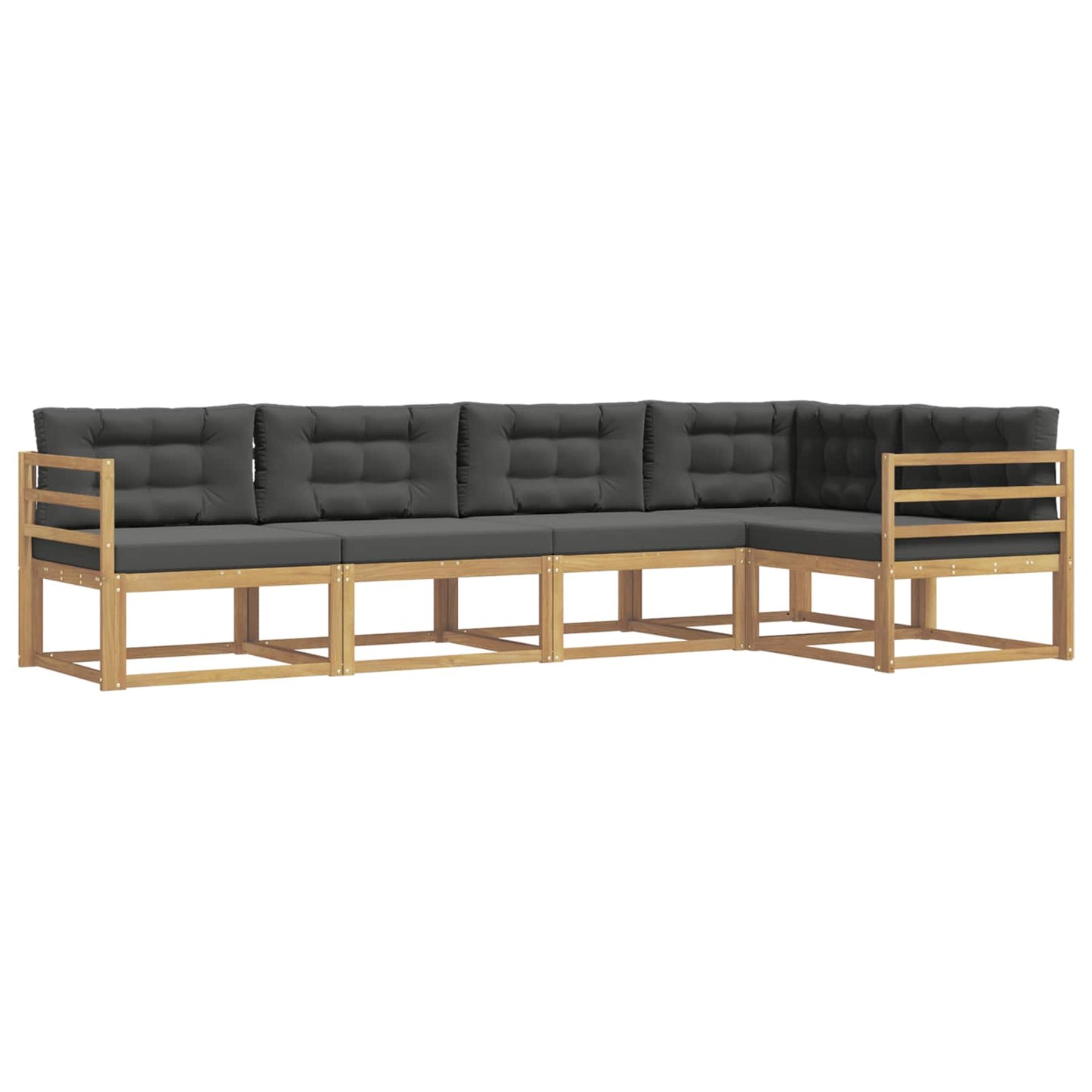 vidaXL Σειρά Καναπέ Εξωτερικού 4 pcs Άσπρο και Ανθρακί Πολυεστέρας