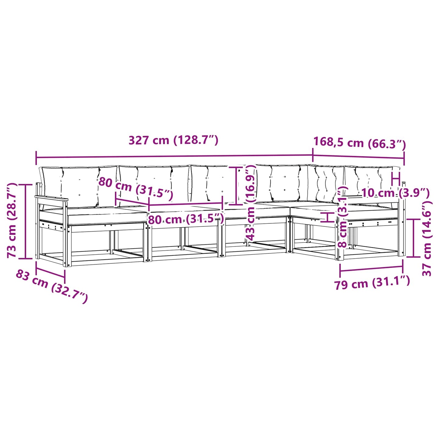 vidaXL Σειρά Καναπέ Εξωτερικού 4 pcs Λευκό και Κρεμ Πολυεστέρας