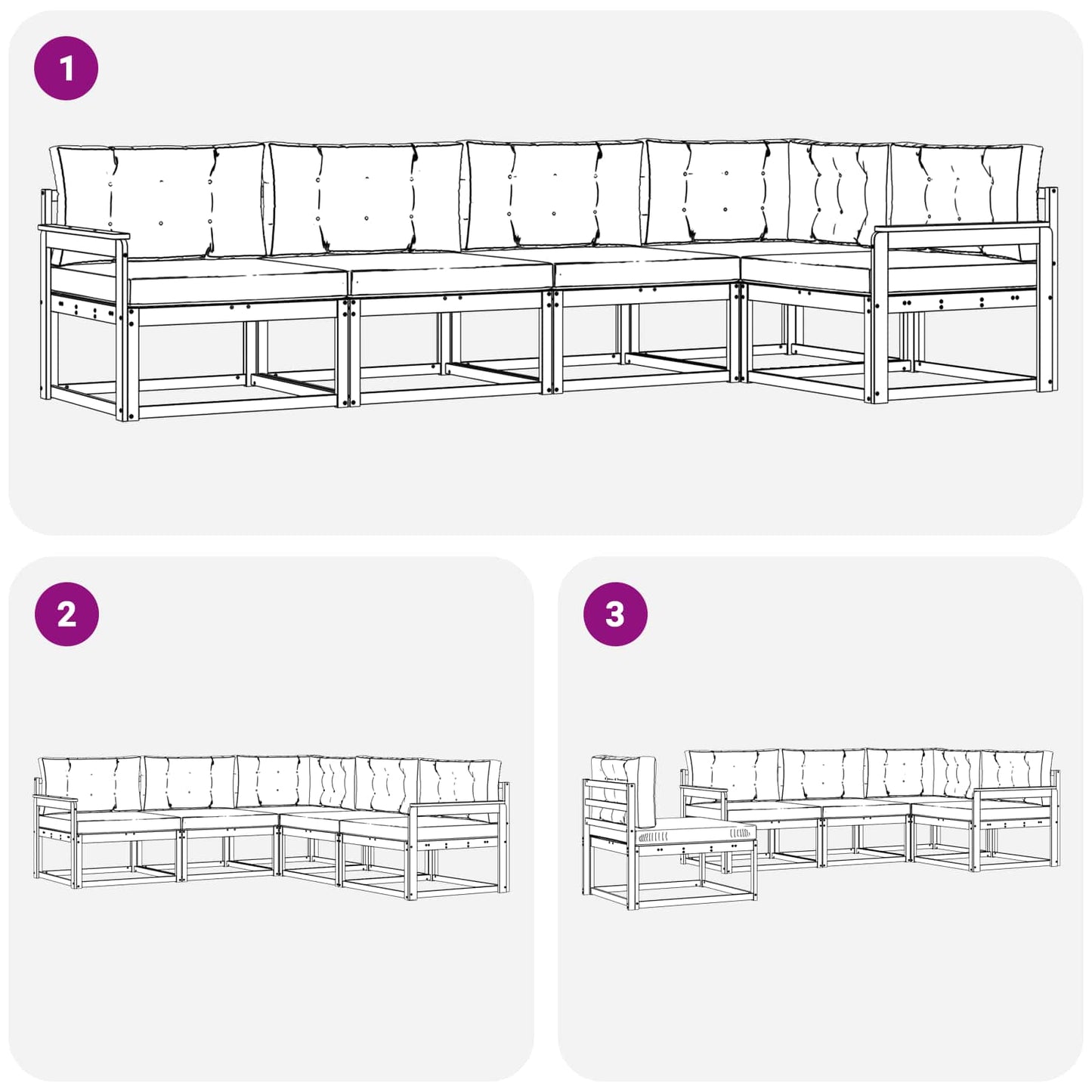 vidaXL Σειρά Καναπέ Εξωτερικού 4 pcs Λευκό και Κρεμ Πολυεστέρας