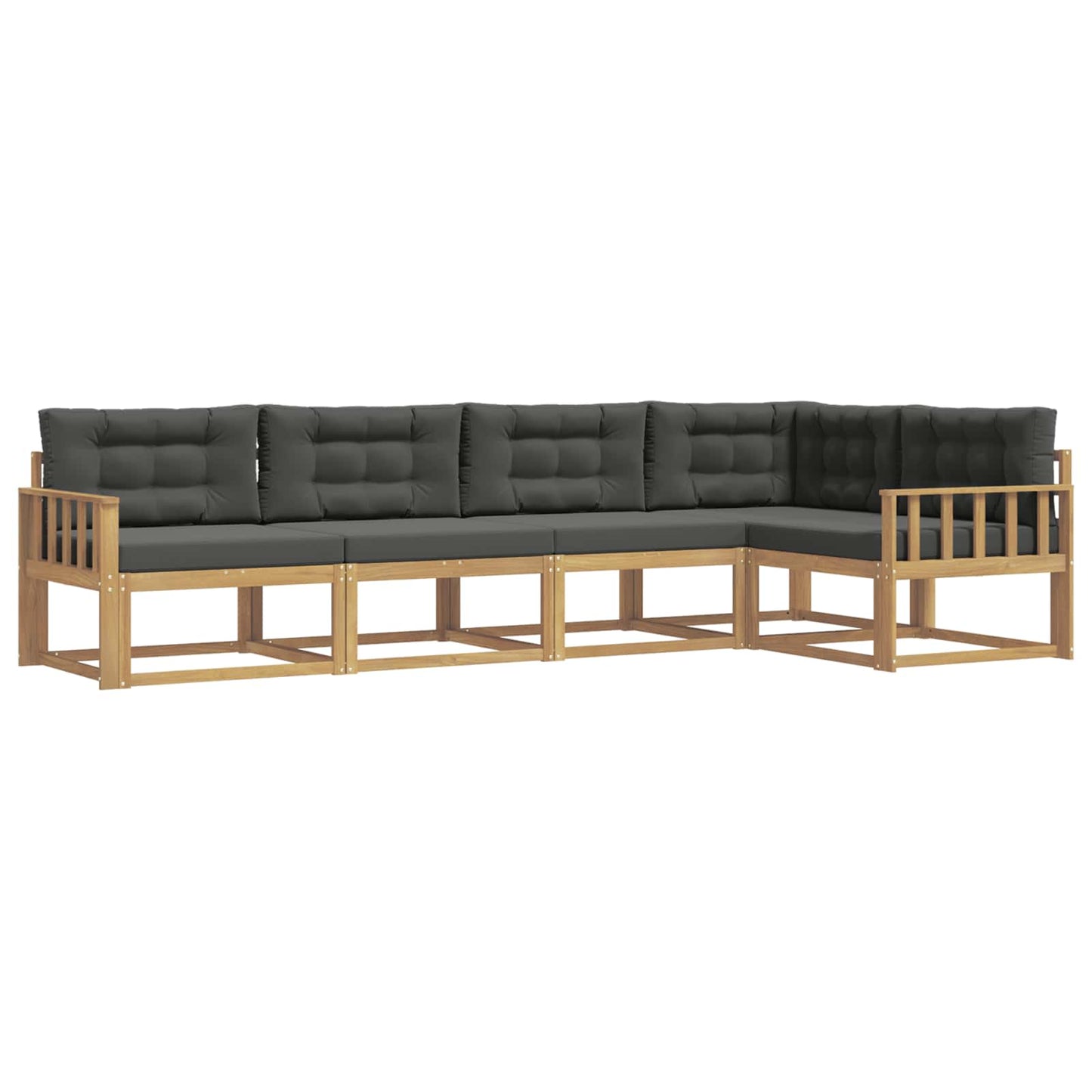 vidaXL Σειρά Καναπέ Εξωτερικού 4 pcs Άσπρο και Ανθρακί Πολυεστέρας