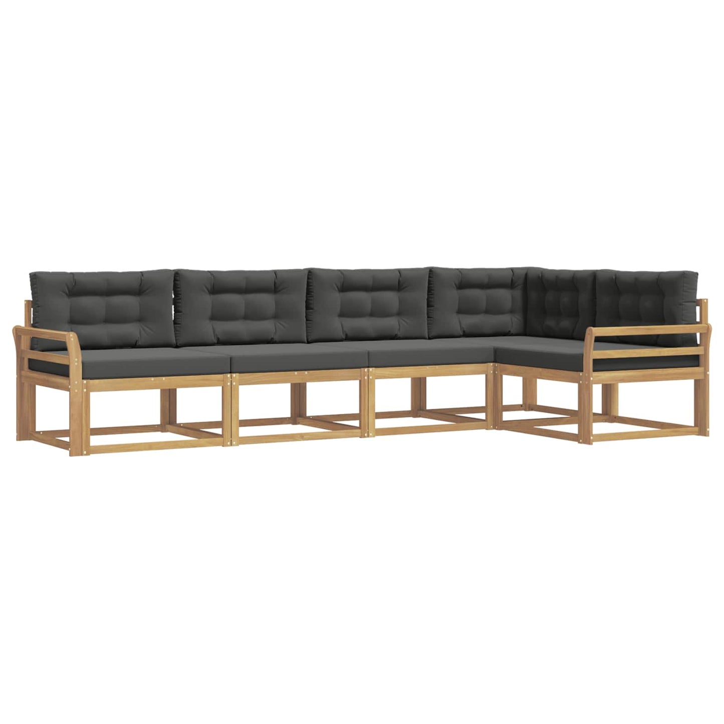 vidaXL Σειρά Καναπέ Εξωτερικού 4 pcs Άσπρο και Ανθρακί Πολυεστέρας