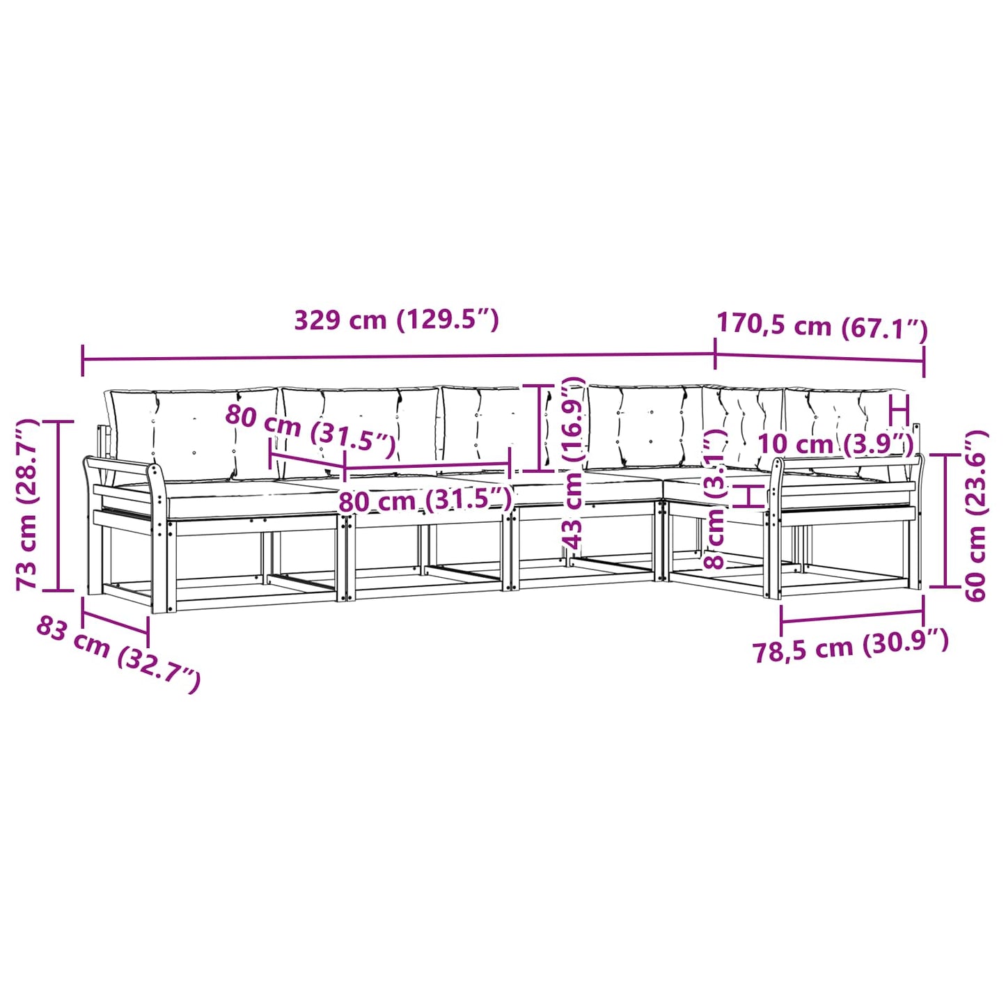 vidaXL Σειρά Καναπέ Εξωτερικού 4 pcs Άσπρο και Ανθρακί Πολυεστέρας