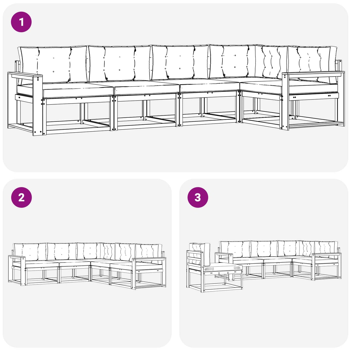 vidaXL Σειρά Καναπέ Εξωτερικού 4 pcs Λευκό και Κρεμ Πολυεστέρας