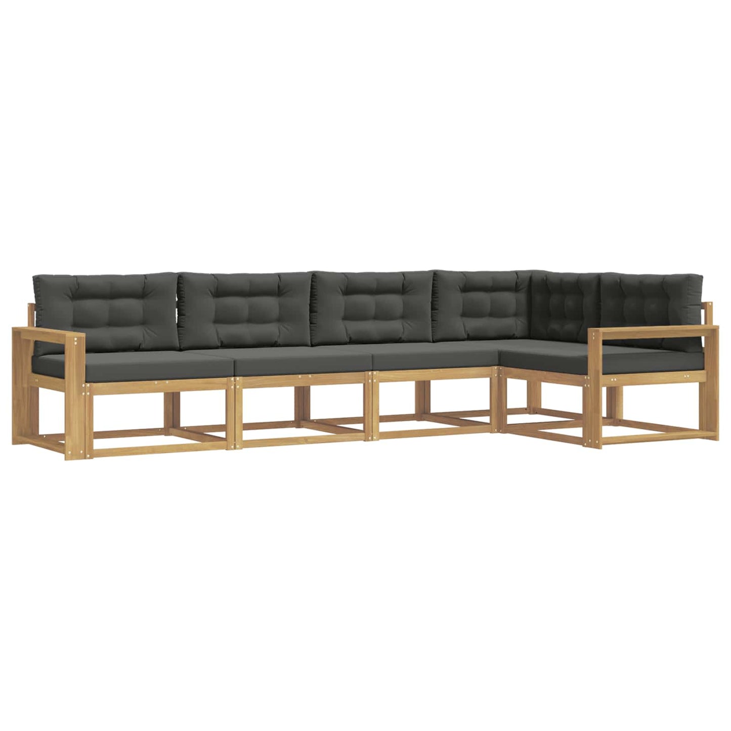 vidaXL Σειρά Καναπέ Εξωτερικού 4 pcs Άσπρο και Ανθρακί Πολυεστέρας