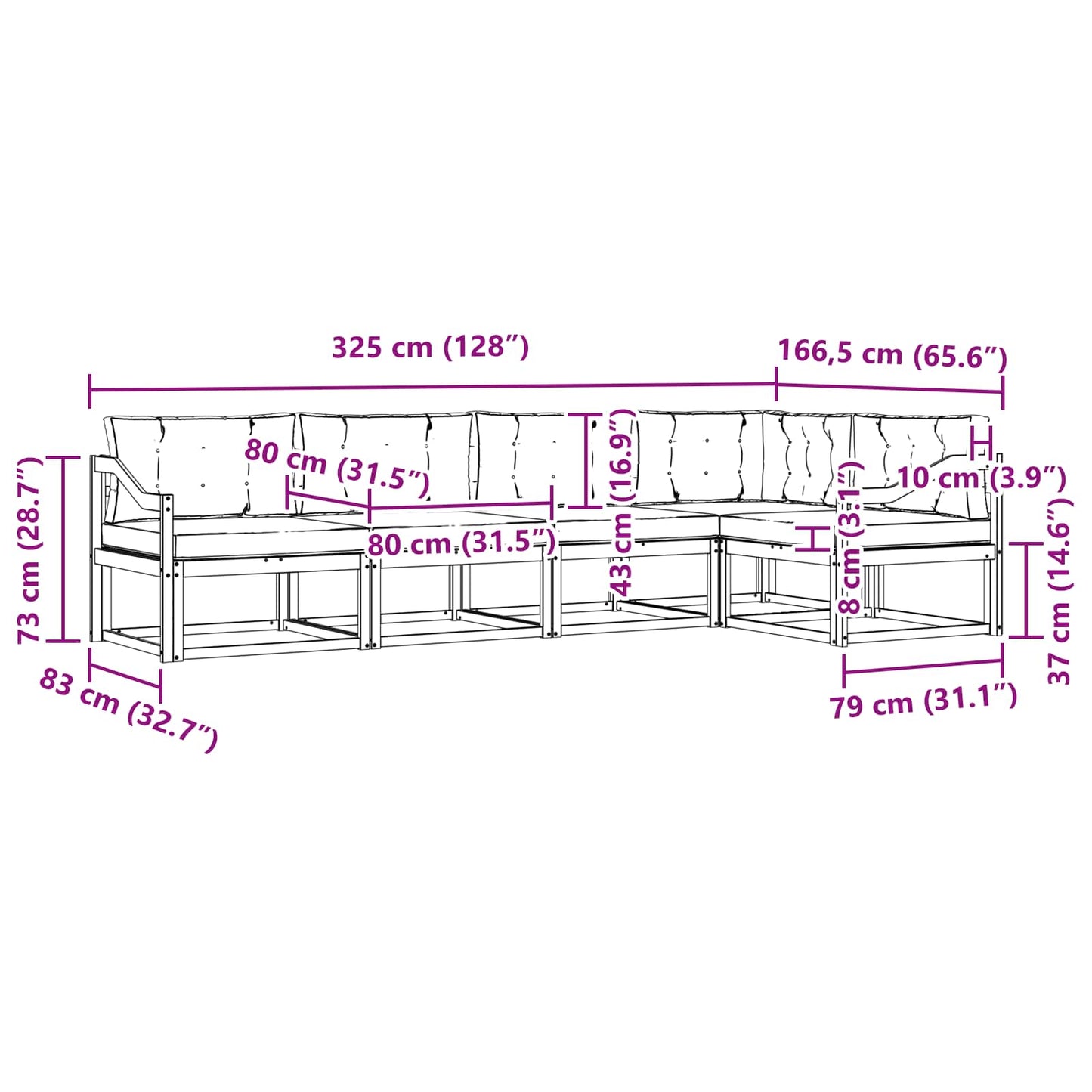 vidaXL Σειρά Καναπέ Εξωτερικού 4 pcs Λευκό και Κρεμ Πολυεστέρας