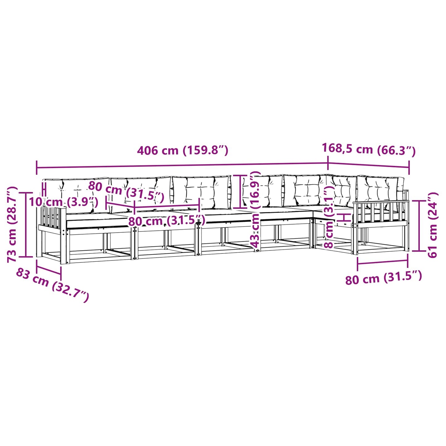 vidaXL Σειρά Καναπέ Εξωτερικού 4 pcs Λευκό και Κρεμ Πολυεστέρας